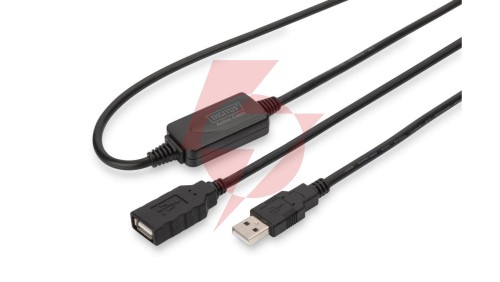 Repeater USB A/USB A M/Ż czarny 10m