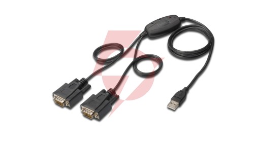 Konwerter/Adapter USB 2.0 do 2x RS232 (DB9) z kablem 1,5m DA-70158