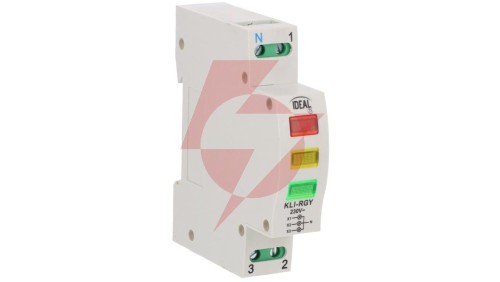 Lampka modułowa 3-fazowa czerwona/żółta/zielona LED 3x230V+N AC KLI-RGY 32893
