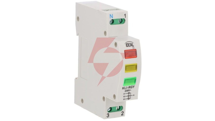Lampka modułowa 3-fazowa czerwona/żółta/zielona LED 3x230V+N AC KLI-RGY 32893