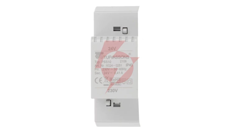 Transformator 1-fazowy modułowy bezpieczeństwa PSS 10T 230/ 24V 0,42A, na szynę DIN, IP40, Ta 40, 16024-0251