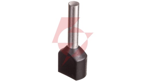 Końcówka tulejkowa izolowana TID 2x1,5mm2/12mm czarna cynowana TID2x1,5L12x500 /500szt./