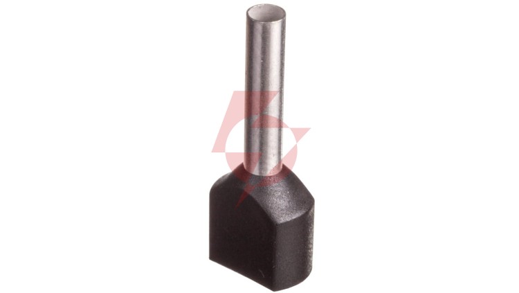 Końcówka tulejkowa izolowana TID 2x1,5mm2/12mm czarna cynowana TID2x1,5L12x500 /500szt./