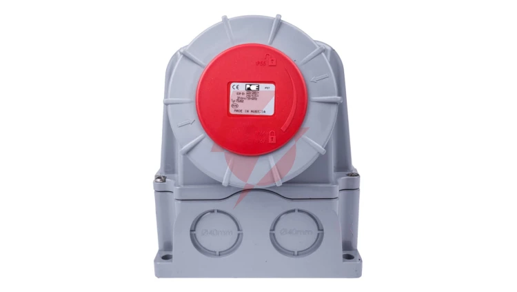 Gniazdo stałe z wyłącznikiem 0-1 duże 63A 5P 400V IP67 /blokada mechaniczna/ 75352-6