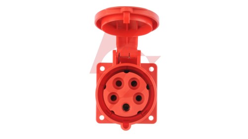 Gniazdo tablicowe 32A 5P 400V /75x75/ czerwone IP44 TWIST 325-6f7