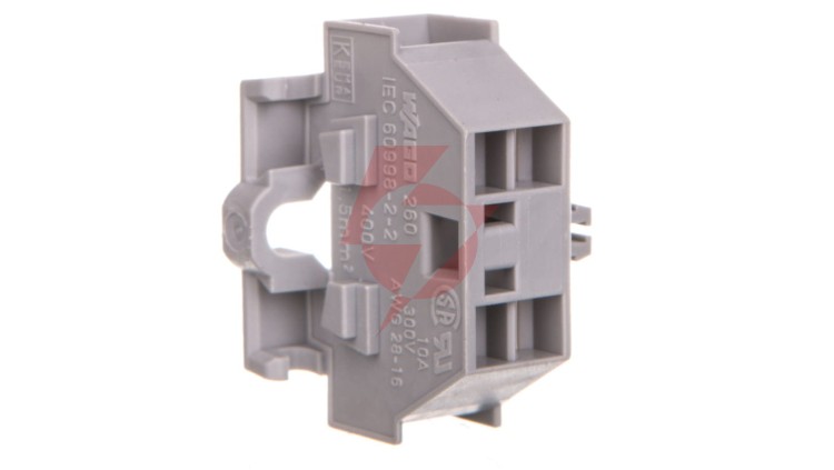 Złączka 4-przewodowa 1,5mm2 szara z mocowaniem śrubowym 260-331 /50szt./