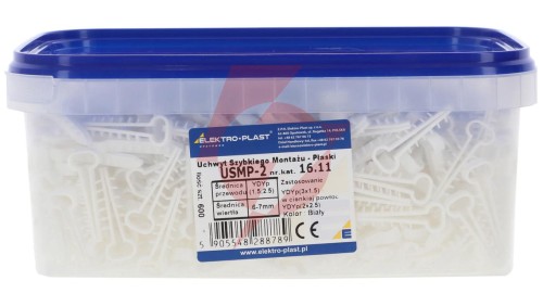 Uchwyt szybkiego montażu - płaski USMP-2 BOX YDYp 2x2,5mm 3x1,0mm 3x1,5mm 16.11 /600szt./