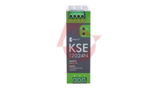 Zasilacz impulsowy KSE 12024M 230/ 24VDC 5A 120W na szynę DIN, Uzas: 96-264VAC Uwyj: 24-28VDC, Ta70, 18924-9989
