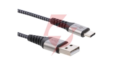 Kabel USB-C ™ do USB-A tekstylny z wtyczkami metalowymi 1 m 49296