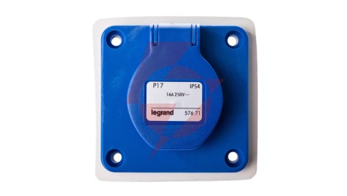 Gniazdo tablicowe z uziemieniem IP44 niebieskie 2P+Z P17 057671