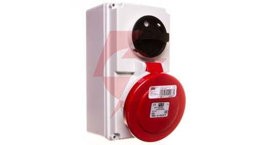 Gniazdo stałe z wyłącznikiem 0-1 małe 32A 5P 400V IP44 /blokada mechaniczna/ 6125-6