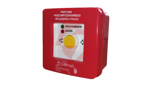 Przycisk ppoż. n/t 2 tory prądowe NC 12A samoczynny diody czerw/ziel 230V AC/230V AC PPWP-3s A/4 904404