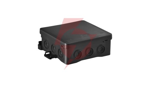 Puszka naścienna 75x40x75mm z dławnicą zintegrowaną samozatrzaskowa, bezhalogenowa, seria FASTBOXiHOOK czarna IP54 NS5 35360107