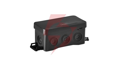 Puszka naścienna 85x40x45mm z dławnicą zintegrowaną samozatrzaskowa, bezhalogenowa, seria FASTBOXiHOOK czarna IP54 NS8 35357107