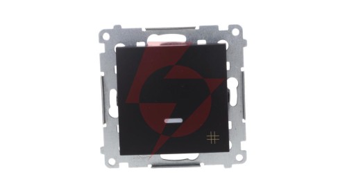 Simon 54 Łącznik krzyżowy z podświetleniem LED (moduł) 10AX 250V szybkozłącza, czarny mat DW7L.01/49