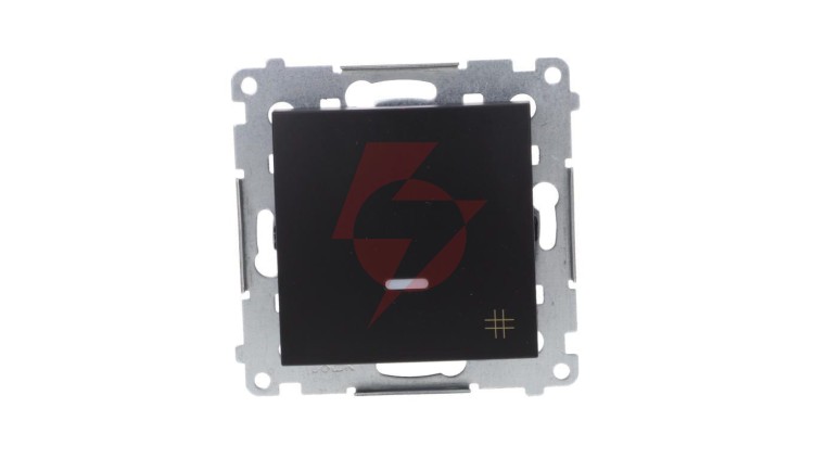 Simon 54 Łącznik krzyżowy z podświetleniem LED (moduł) 10AX 250V szybkozłącza, czarny mat DW7L.01/49