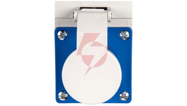 Wtyczka odbiornikowa z klapką 16A 3P 230V niebieska IP44 513-6d