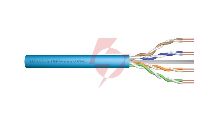 Kabel teleinformatyczny U/UTP kat. 6A 4x2xAWG23 LSOH drut niebieski Dca DK-1614-A-VH-1 /100m/