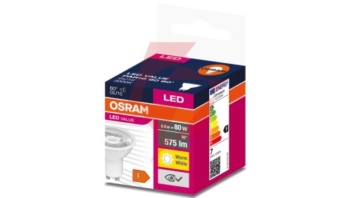 Żarówka LED VALUE PAR16 80 GU10 6,9W 575lm 3000K 830 60st. 4058075599260