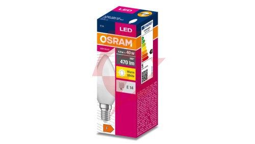 Żarówka LED VALUE CLASSIC B 40 E14 4,9W 470lm 3000K 830 FR non-dim 4058075628038