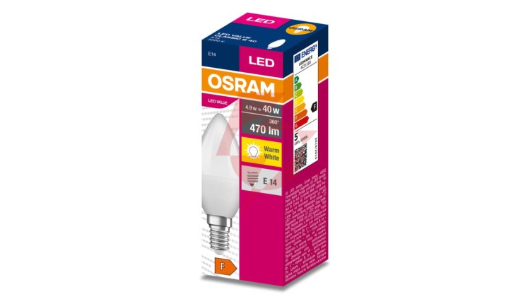 Żarówka LED VALUE CLASSIC B 40 E14 4,9W 470lm 3000K 830 FR non-dim 4058075628038