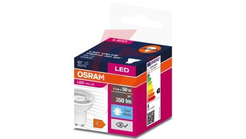 Żarówka LED VALUE PAR16 50 GU10 4,5W 350lm 4000K 840 60st. 4058075599116