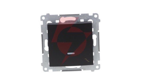 Simon 54 Łącznik schodowy z podświetleniem LED (moduł) 10AX 250V szybkozłącza, czarny mat DW6L.01/49