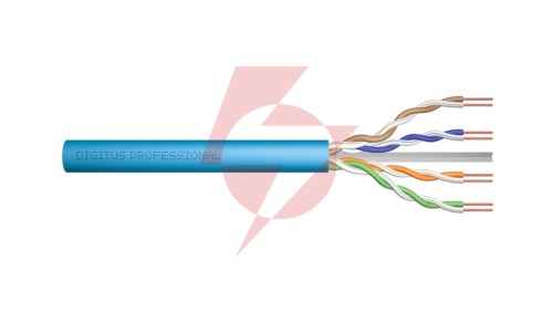 Kabel teleinformatyczny U/UTP kat. 6A 4x2xAWG23 LSOH drut niebieski Dca DK-1614-A-VH-05 /50m/
