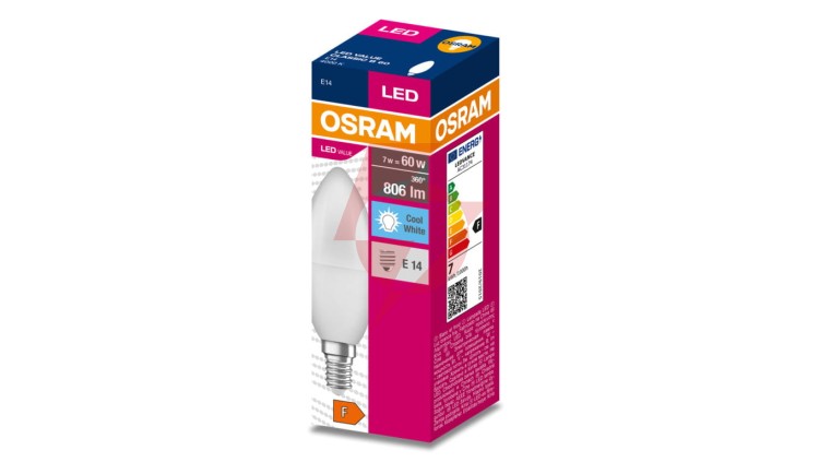 Żarówka LED VALUE CLASSIC B 60 E14 7,5W 806lm 4000K 840 FR non-dim 4058075311886