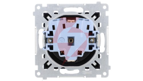 Simon 54 Gniazdo Schuko z przesłonami (moduł) 16A 250V szybkozłącza, czarny mat DGSz1CZ.01/49