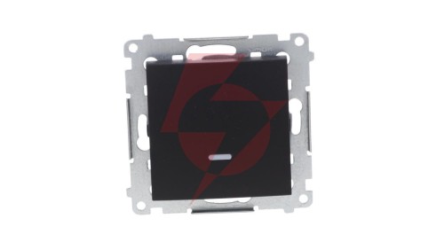 Simon 54 Łącznik jednobiegunowy z sygnalizacją załączenia LED (moduł) 10AX 250V szybkozłącza, czarny mat DW1ZL.01/49