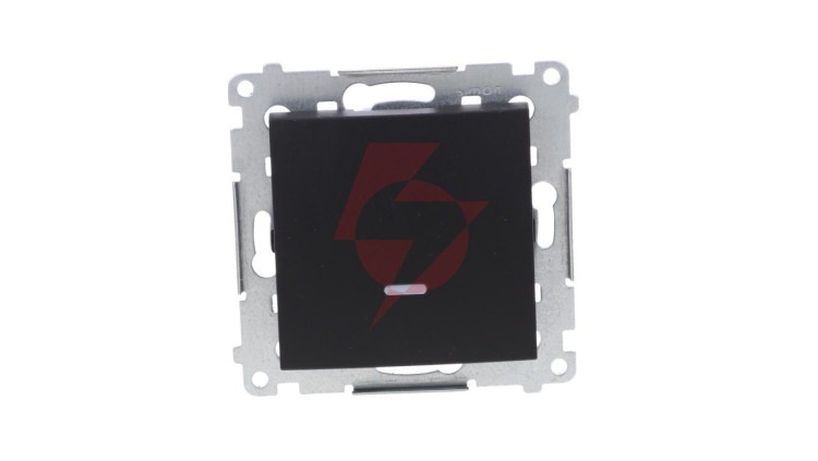 Simon 54 Łącznik jednobiegunowy z sygnalizacją załączenia LED (moduł) 10AX 250V szybkozłącza, czarny mat DW1ZL.01/49