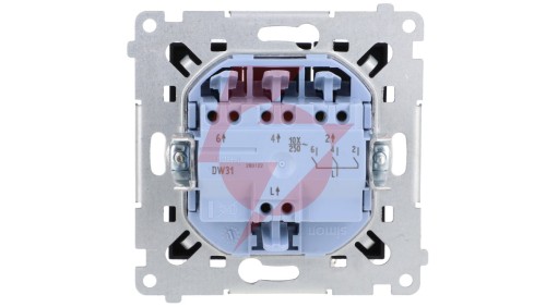 Simon 54 Łącznik potrójny (moduł) 10AX 250V szybkozłącza, czarny mat DW31.01/49