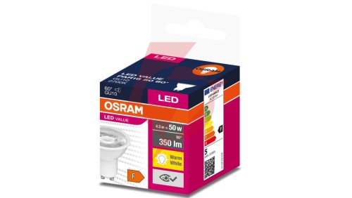 Żarówka LED VALUE PAR16 50 GU10 4,5W 350lm 2700K 827 60st. 4058075598942