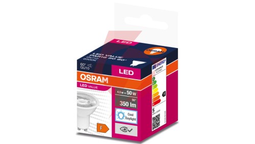 Żarówka LED VALUE PAR16 50 GU10 4,5W 350lm 6500K 865 60st. 4058075599239