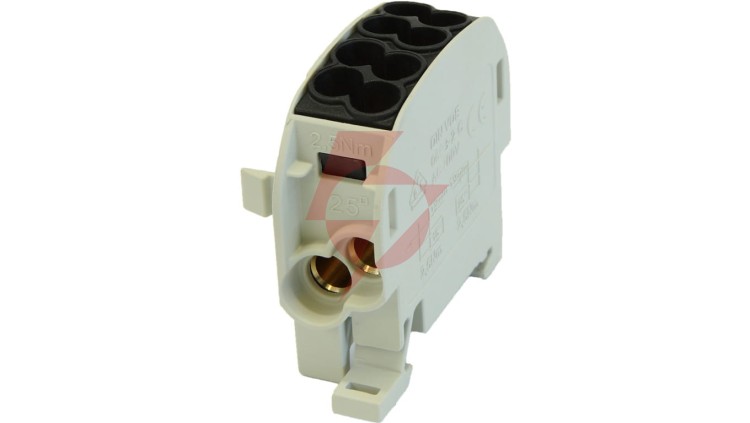 Blok rozdzielczy - odgałęźny Al/Cu SCB 25 (80110) SIMBLOCK czarny 81501007