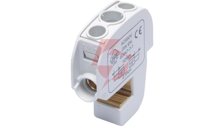 Zacisk izolowany szynowy SBB 16 (86105) SIMBLOCK szary 81550002
