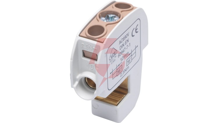 Zacisk izolowany szynowy SBB 16 (86105) SIMBLOCK brązowy 81550015