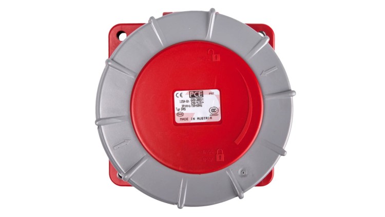 Gniazdo tablicowe 125A 5P 400V /120x120/ czerwone IP67 POWER TWIST 345-6