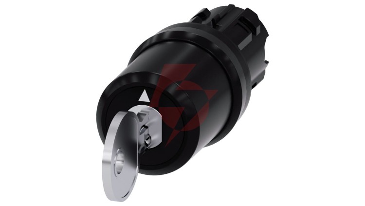 Przełącznik z kluczem 22mm tworzywo 3 poz I-O-II Siemens nr SSG10 klucz w poz O SIRIUS ACT 3SU1000-5BL01-0AA0
