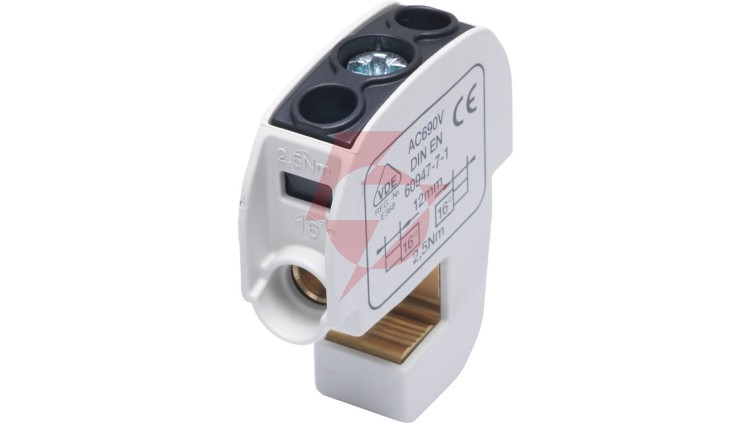 Zacisk izolowany szynowy SBB 16 (86105) SIMBLOCK czarny 81550007