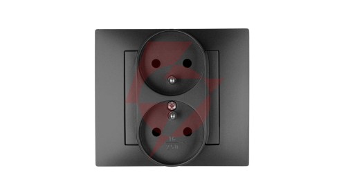 Vestra Gniazdo podwójne 2x2P+Z modułowe bez ramki podtynkowe IP20 czarny 3843-19