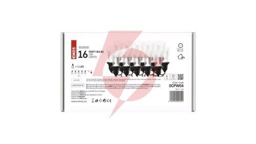 Łańcuch Party 16x 1 LED przeźroczyste 3,6m zimna biel IP44 DCPW04