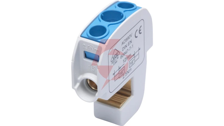 Zacisk izolowany szynowy SBB 16 (86105) SIMBLOCK niebieski 81550003