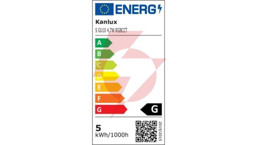 Żarówka LED GU10 Kanlux SMART S ściemnialna 4,7W RGBCCT 400lm 2700-6500K ciepła/neutralna/zimna,RGB 33643