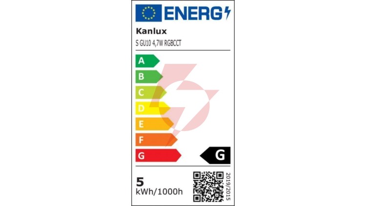 Żarówka LED GU10 Kanlux SMART S ściemnialna 4,7W RGBCCT 400lm 2700-6500K ciepła/neutralna/zimna,RGB 33643