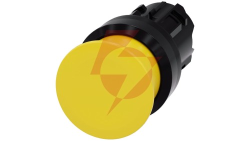 Przycisk grzybkowy 22mm tworzywo żółty 30mm z samopowrotem SIRIUS ACT 3SU1000-1AD30-0AA0