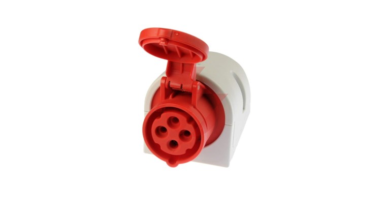 Gniazdo stałe 16A 4P 400V czerwone IP44 114-6