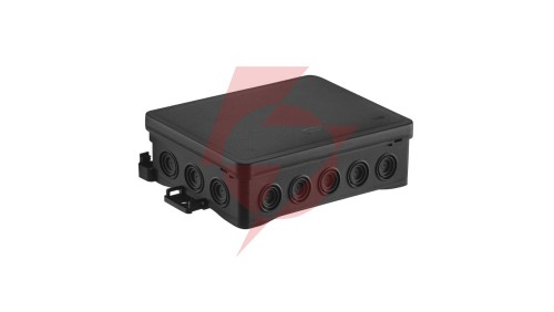 Puszka naścienna 90x40x135mm z dławnicą zintegrowaną samozatrzaskowa, bezhalogenowa, seria FASTBOXiHOOK czarna IP54 NS9 35404107