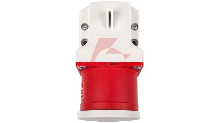 Wtyczka odbiornikowa z klapką 32A 5P 400V czerwona IP44 525-6d